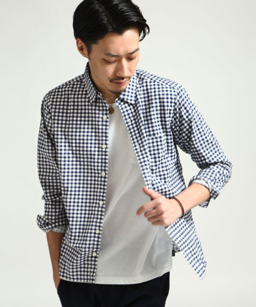 ZIP FIVE（ジップファイブ）の「【ZIP FIVE】綿100%レギュラーカラーシャツ Yシャツ 日本製　カジュアル　ビジカジ（シャツ/ブラウス・メンズ・ブラック系その他4/パープル系その他4/ブルー系その他2/ブルー系その他3/パープル系その他3/ブラック系その他/ブルー系その他/ホワイト系その他4/ブラック系その他2/ブラック系その他3/ブラック×グリーン/ベージュ系その他/サックスブルー/ホワイト/ベージュ/ブラック・SMALL/MEDIUM/LARGE/X-LARGE/X-SMALL）」の14枚目の写真