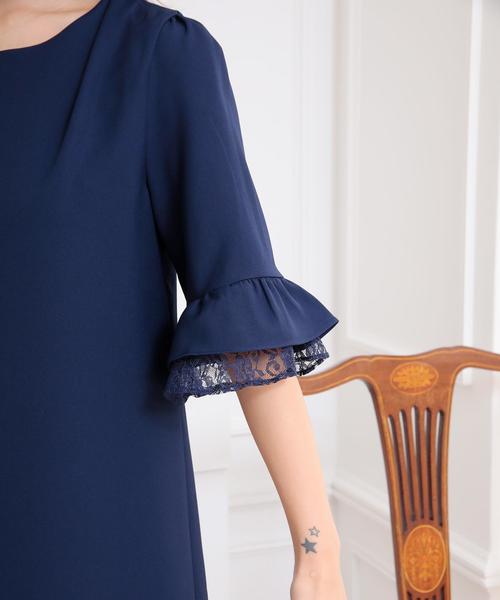 Doula Doula（ドゥーラドゥーラ）の「袖フレアワンピース　ドレス（ドレス・レディース・ネイビー/ベージュ/ブラック/ブルー/グレー・M/L）」の6枚目の写真