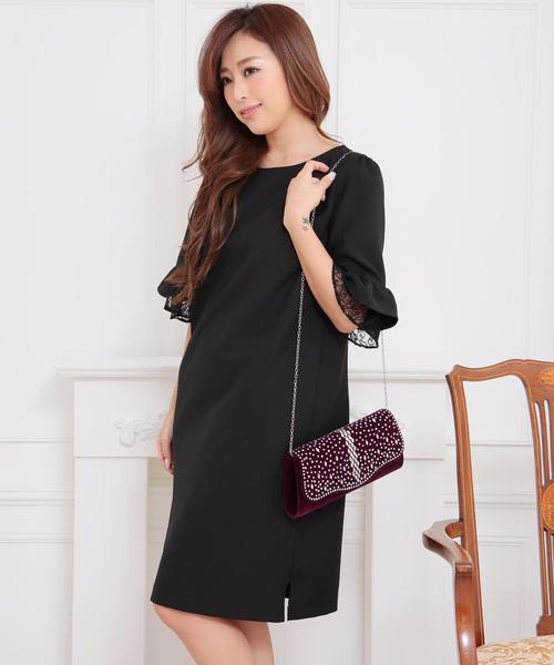 Doula Doula（ドゥーラドゥーラ）の「袖フレアワンピース　ドレス（ドレス・レディース・ネイビー/ベージュ/ブラック/ブルー/グレー・M/L）」の10枚目の写真