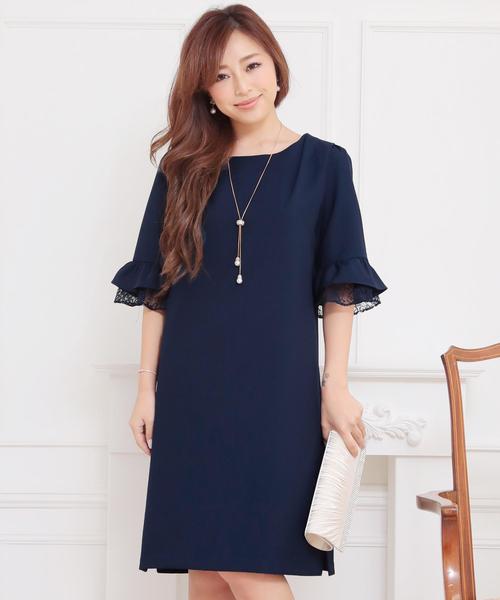 Doula Doula（ドゥーラドゥーラ）の「袖フレアワンピース　ドレス（ドレス・レディース・ネイビー/ベージュ/ブラック/ブルー/グレー・M/L）」の19枚目の写真