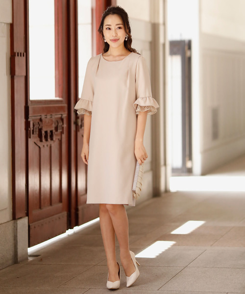 Doula Doula（ドゥーラドゥーラ）の「袖フレアワンピース　ドレス（ドレス・レディース・ネイビー/ベージュ/ブラック/ブルー/グレー・M/L）」の3枚目の写真