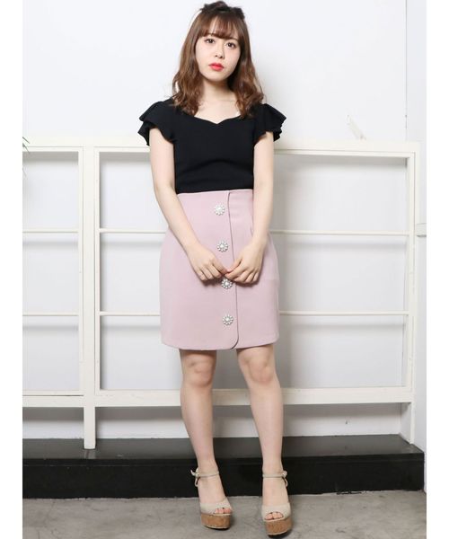 dazzlin（ダズリン）の「ハートシェイプフレア袖ニットトップス（ニット/セーター・レディース・オフホワイト/ブラック/パープル・FREE）」の14枚目の写真