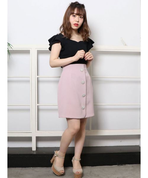 dazzlin（ダズリン）の「ハートシェイプフレア袖ニットトップス（ニット/セーター・レディース・オフホワイト/ブラック/パープル・FREE）」の15枚目の写真