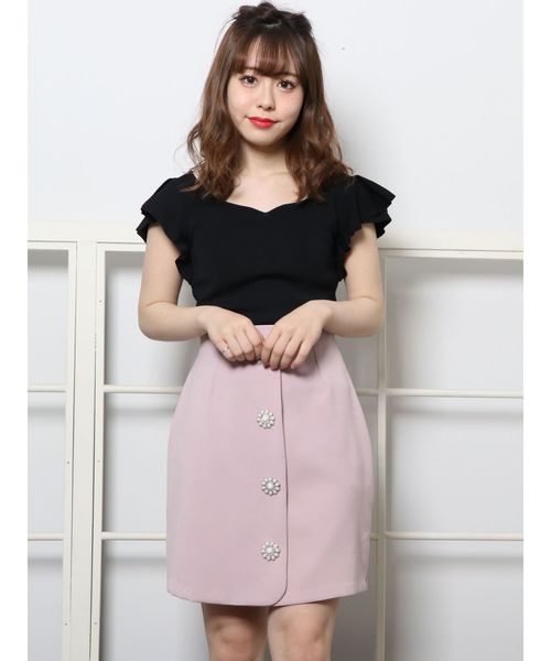 dazzlin（ダズリン）の「ハートシェイプフレア袖ニットトップス（ニット/セーター・レディース・オフホワイト/ブラック/パープル・FREE）」の16枚目の写真