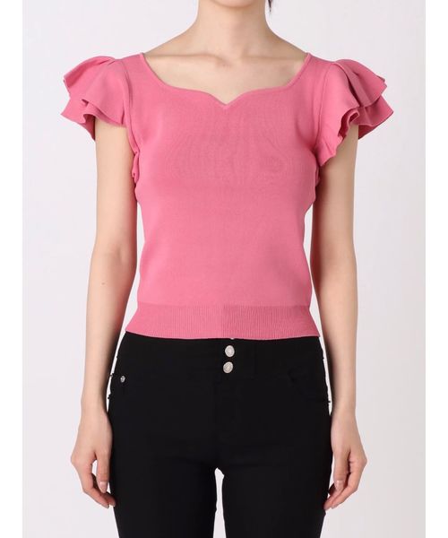 dazzlin（ダズリン）の「ハートシェイプフレア袖ニットトップス（ニット/セーター・レディース・オフホワイト/ブラック/パープル・FREE）」の21枚目の写真