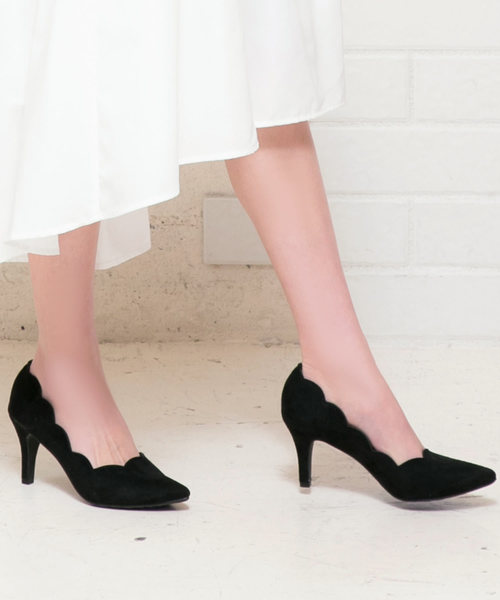 KOBE LETTUCE（コウベレタス）の「フラワーカット8cmヒールパンプス（パンプス・レディース・ライトグレー/ブラック/レッド系その他/ベージュ系その他/サックスブルー/ピンク・LL/M/L/S）」の2枚目の写真