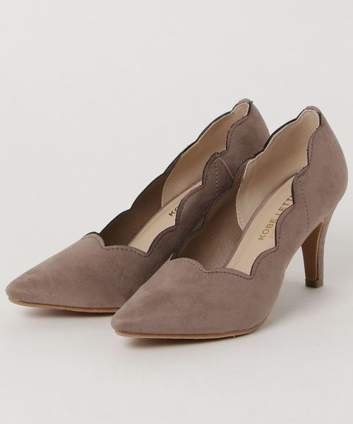 KOBE LETTUCE（コウベレタス）の「フラワーカット8cmヒールパンプス（パンプス・レディース・ライトグレー/ブラック/レッド系その他/ベージュ系その他/サックスブルー/ピンク・LL/M/L/S）」の3枚目の写真