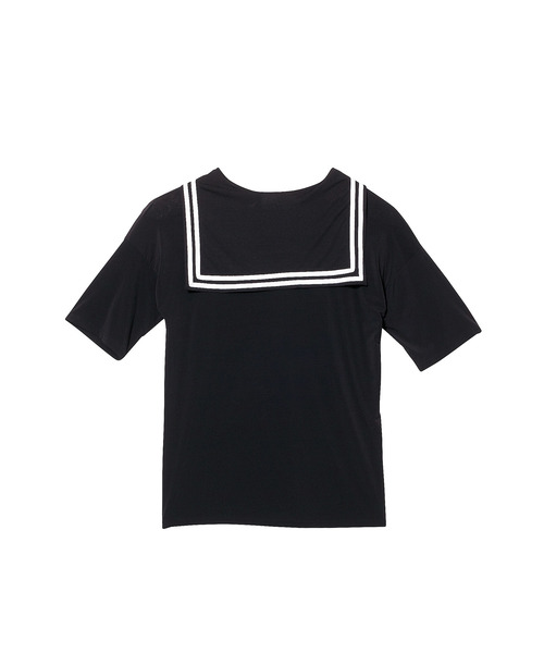 新品 ankoROCK ホラーナイトオバケネコシャツ襟Tカットソー 【長袖】 ホラーナイトオバケネコラインセーラーTシャツ -メガビッグ-（T