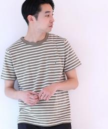 coen | スラブボーダーポケットTシャツ(Tシャツ/カットソー)