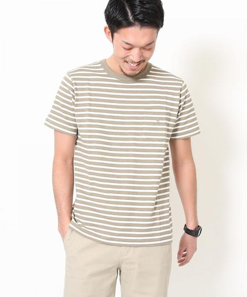 coen（コーエン）の「スラブボーダーポケットTシャツ（Tシャツ/カットソー・メンズ・ブラック/ホワイト/オリーブ/オレンジ・MEDIUM/X-LARGE/LARGE/SMALL）」の15枚目の写真