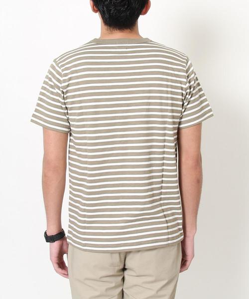 coen（コーエン）の「スラブボーダーポケットTシャツ（Tシャツ/カットソー・メンズ・ブラック/ホワイト/オリーブ/オレンジ・MEDIUM/X-LARGE/LARGE/SMALL）」の12枚目の写真