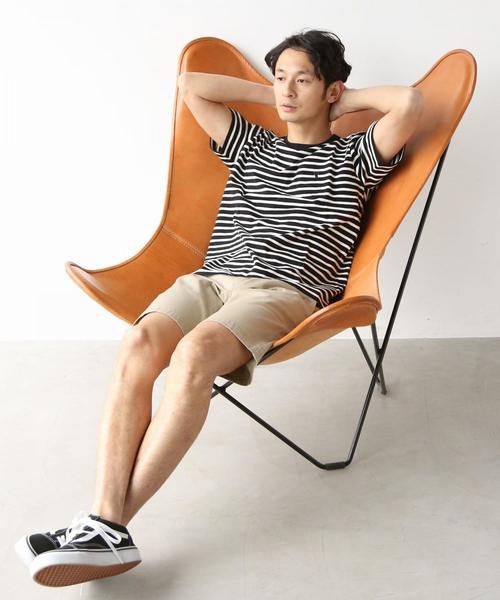 coen（コーエン）の「スラブボーダーポケットTシャツ（Tシャツ/カットソー・メンズ・ブラック/ホワイト/オリーブ/オレンジ・MEDIUM/X-LARGE/LARGE/SMALL）」の10枚目の写真