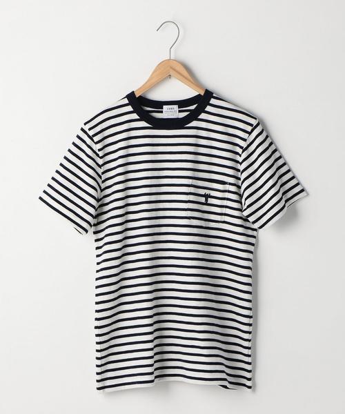 coen（コーエン）の「スラブボーダーポケットTシャツ（Tシャツ/カットソー・メンズ・ブラック/ホワイト/オリーブ/オレンジ・MEDIUM/X-LARGE/LARGE/SMALL）」の17枚目の写真