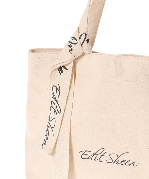Edit Sheen（エディットシーン）の「ロゴキャンバスランチトート（トートバッグ・レディース・アイボリー/ブラック・FREE）」の5枚目の写真