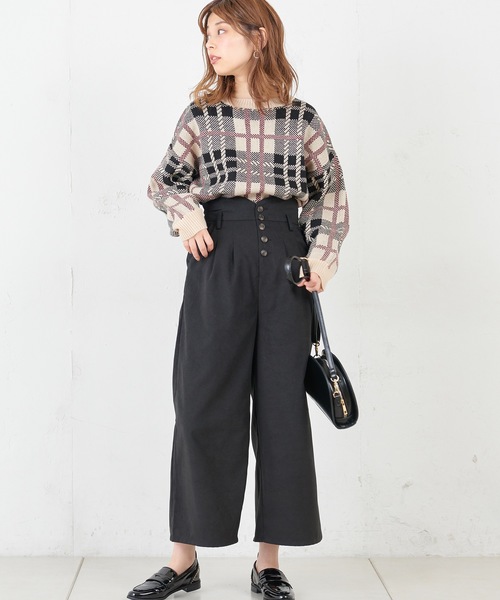 natural couture(ナチュラルクチュール)の「ジャガードチェックニット(ニット/セーター・レディース・ベージュ/ブラウン・FREE)」の15枚目の写真