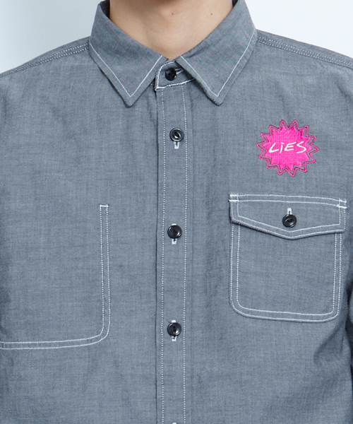 XLARGE（エクストララージ）の「XLARGE×JAMIE REID DUNGAREE SHIRT JAMIE REID（シャツ/ブラウス・メンズ・ブラック/ネイビー・SMALL/MEDIUM/LARGE/X-LARGE）」の4枚目の写真