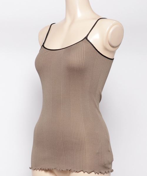 city（シティ）の「【CITY】SILK RIB LOOP-WHEELED CAMI（キャミソール・レディース・ベージュ・1）」の3枚目の写真