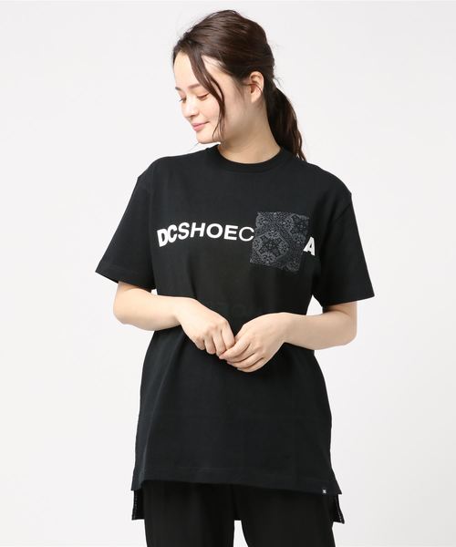DC（ディーシー）の「スリット半袖Tシャツ DC 5126J941W（Tシャツ/カットソー・レディース・ホワイト/ブラック・S/M）」の2枚目の写真