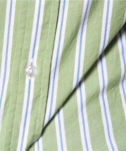 coen（コーエン）の「レジメンタルストライプライトオックスフォードシャツ（シャツ/ブラウス・レディース・オレンジ/ケリー/ライトブルー・LARGE/SMALL/MEDIUM）」の6枚目の写真