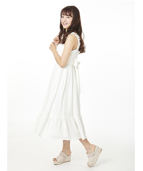 セール価格の肩フリルマキシワンピース ワンピース By By ワンピース Cherite Pattern シェリエットバイプライムパターン のファッション Cherite セール Prime