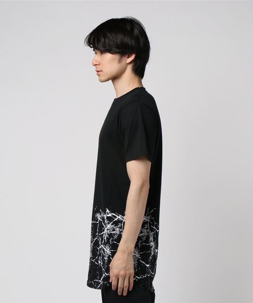 おしゃれスタ(オシャレスタ)の「サイドジップロングデザイン半袖Tシャツ(SS)(Tシャツ/カットソー・メンズ・ブラック/ホワイト・M/L)」の3枚目の写真