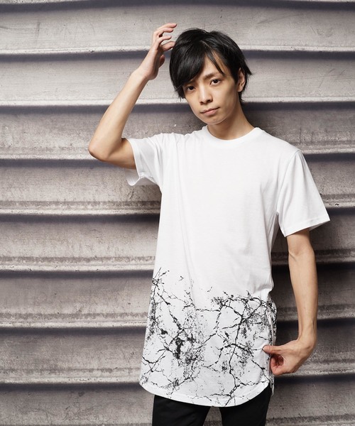 おしゃれスタ(オシャレスタ)の「サイドジップロングデザイン半袖Tシャツ(SS)(Tシャツ/カットソー・メンズ・ブラック/ホワイト・M/L)」の5枚目の写真