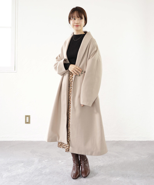 SESTO(セスト)の「ボリュームスリーブガウンコート(チェスターコート・レディース・ブラック/ベージュ/モカ/キナリ・M)」の15枚目の写真