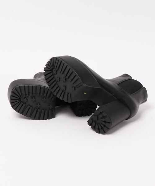 SUNNY ROOM(サニールーム)の「【厚底】スクエアトゥチャンキーヒールブーツ 101-WK(ブーツ・レディース・ブラック/ダークブラウン・S/M/L/LL)」の4枚目の写真