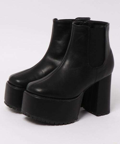 SUNNY ROOM(サニールーム)の「【厚底】スクエアトゥチャンキーヒールブーツ 101-WK(ブーツ・レディース・ブラック/ダークブラウン・S/M/L/LL)」の5枚目の写真