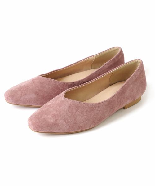 AmiAmi(アミアミ)の「Vカットスクエアトゥフラットパンプス(パンプス・レディース・ベージュ/ブラック/パイソン/ピンク/グリーン/ブラック系その他/シャンパン/アイボリー/グレイッシュベージュ/オレンジ/レオパード・LL/S/M/L)」の8枚目の写真