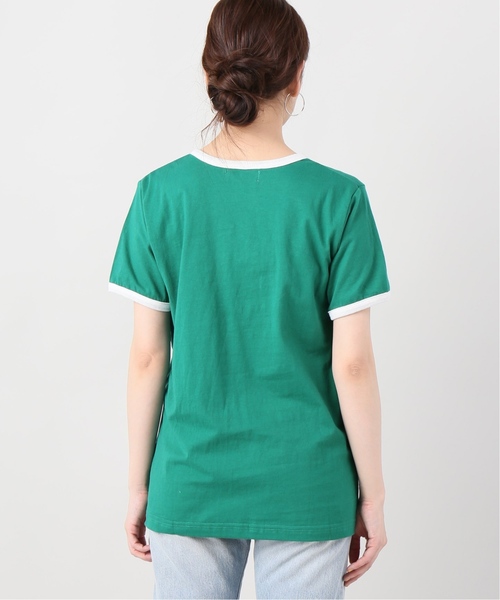 B.C STOCK(ベーセーストック)の「リンガーTシャツ(Tシャツ/カットソー・レディース・ネイビー/レッド/グリーン・FREE)」の4枚目の写真