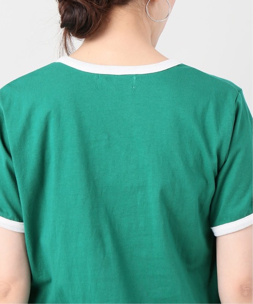 B.C STOCK(ベーセーストック)の「リンガーTシャツ(Tシャツ/カットソー・レディース・ネイビー/レッド/グリーン・FREE)」の10枚目の写真