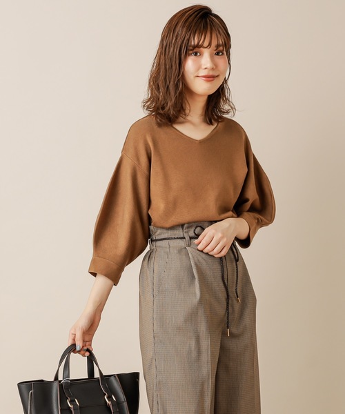 natural couture（ナチュラルクチュール）の「前後2WAYバルーン袖ニット（ニット/セーター・レディース・アイボリー/ブラウン/キャメル/ピンク/ボルドー・FREE）」の3枚目の写真