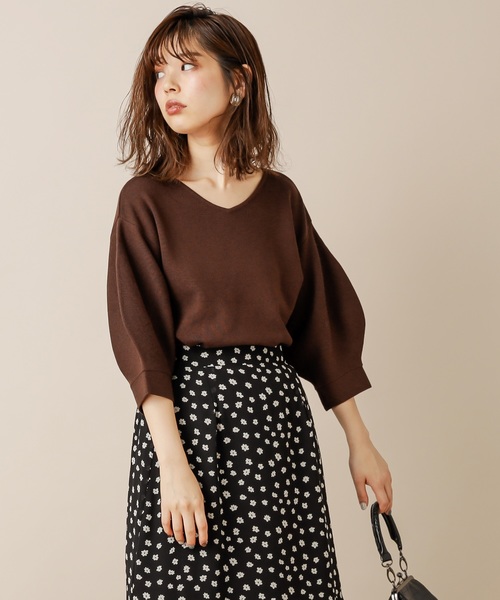 natural couture（ナチュラルクチュール）の「前後2WAYバルーン袖ニット（ニット/セーター・レディース・アイボリー/ブラウン/キャメル/ピンク/ボルドー・FREE）」の10枚目の写真