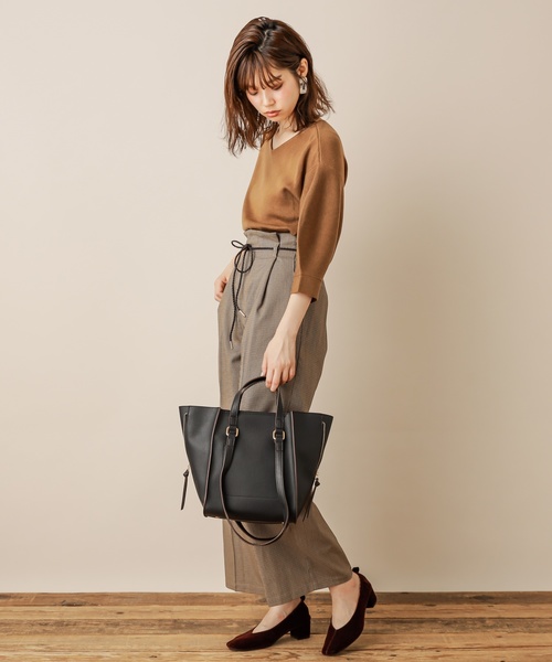 natural couture（ナチュラルクチュール）の「前後2WAYバルーン袖ニット（ニット/セーター・レディース・アイボリー/ブラウン/キャメル/ピンク/ボルドー・FREE）」の14枚目の写真