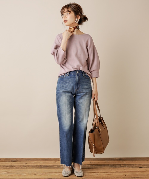 natural couture（ナチュラルクチュール）の「前後2WAYバルーン袖ニット（ニット/セーター・レディース・アイボリー/ブラウン/キャメル/ピンク/ボルドー・FREE）」の17枚目の写真