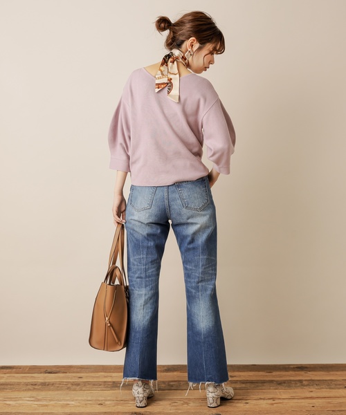 natural couture（ナチュラルクチュール）の「前後2WAYバルーン袖ニット（ニット/セーター・レディース・アイボリー/ブラウン/キャメル/ピンク/ボルドー・FREE）」の18枚目の写真