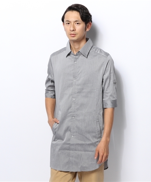 WHO'S WHO gallery（フーズフーギャラリー）の「【GIGGER】ロングシャツ5分（シャツ/ブラウス・メンズ・ホワイト/ブルー/グレー・SMALL/MEDIUM）」の12枚目の写真