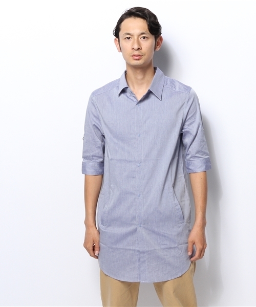 WHO'S WHO gallery（フーズフーギャラリー）の「【GIGGER】ロングシャツ5分（シャツ/ブラウス・メンズ・ホワイト/ブルー/グレー・SMALL/MEDIUM）」の7枚目の写真