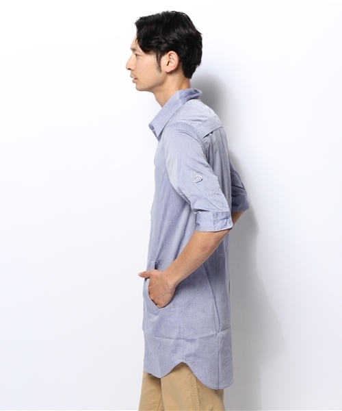 WHO'S WHO gallery（フーズフーギャラリー）の「【GIGGER】ロングシャツ5分（シャツ/ブラウス・メンズ・ホワイト/ブルー/グレー・SMALL/MEDIUM）」の8枚目の写真