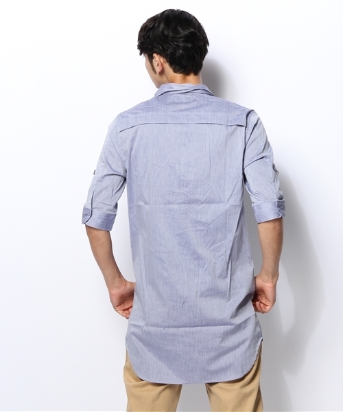 WHO'S WHO gallery（フーズフーギャラリー）の「【GIGGER】ロングシャツ5分（シャツ/ブラウス・メンズ・ホワイト/ブルー/グレー・SMALL/MEDIUM）」の9枚目の写真