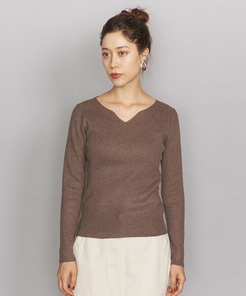 BEAUTY&YOUTH UNITED ARROWS - BY リブキーネックロングスリーブニットプルオーバー BEAUTY&YOUTH UNITED ARROWS（ビューティーアンドユース