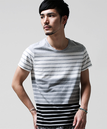 NANO universe | WEB限定 / グラデーションボーダーTee(Tシャツ/カットソー)