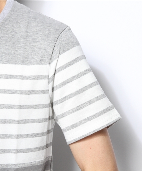 NANO universe（ナノユニバース）の「WEB限定 / グラデーションボーダーTee（Tシャツ/カットソー・メンズ・ネイビー/イエロー/グレー・MEDIUM/LARGE/X-LARGE/SMALL）」の10枚目の写真