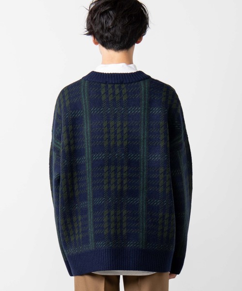 WEGO（ウィゴー）の「WEGO/クラシックチェックVネックセーター（ニット/セーター・メンズ・グリーン系その他2/レッド系その他2・LARGE/MEDIUM）」の15枚目の写真