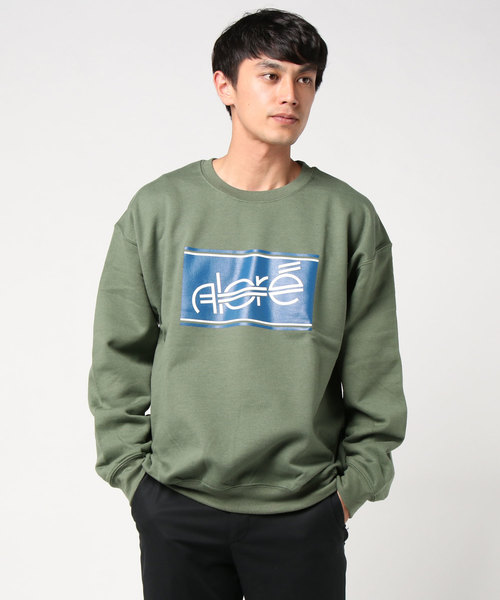 ALORE（アローレ）の「ロゴプリント クルーネックスウェットシャツ ｜ALORE (アローレ)（スウェット・メンズ・ホワイト/ライトブルー/ブラック/パープル/ヘザーグレー/アーミー/マルーン・S/M/L/XL）」の5枚目の写真