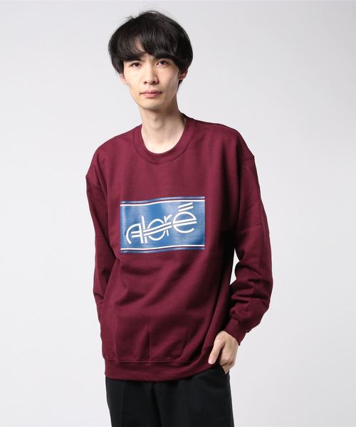 ALORE（アローレ）の「ロゴプリント クルーネックスウェットシャツ ｜ALORE (アローレ)（スウェット・メンズ・ホワイト/ライトブルー/ブラック/パープル/ヘザーグレー/アーミー/マルーン・S/M/L/XL）」の7枚目の写真