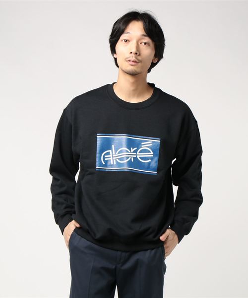 ALORE（アローレ）の「ロゴプリント クルーネックスウェットシャツ ｜ALORE (アローレ)（スウェット・メンズ・ホワイト/ライトブルー/ブラック/パープル/ヘザーグレー/アーミー/マルーン・S/M/L/XL）」の3枚目の写真