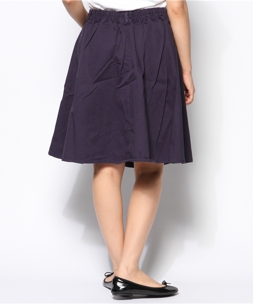 natural couture（ナチュラルクチュール）の「ツイルフレアスカート（スカート・レディース・ベージュ/オレンジ/グリーン/ネイビー・FREE）」の6枚目の写真