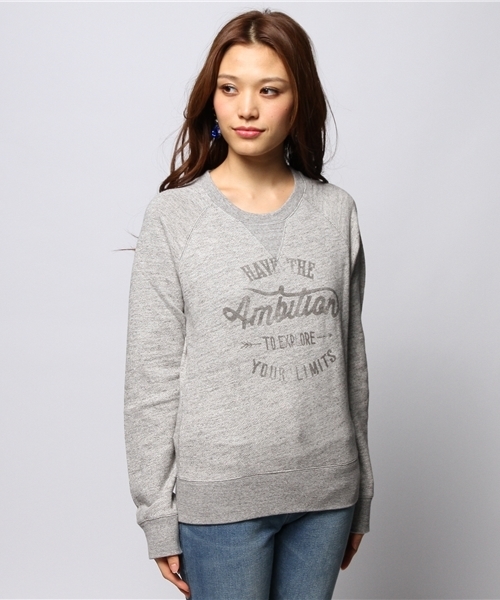 goa（ゴア）の「粗挽き杢 裏毛ﾌﾟﾘﾝﾄﾌﾟﾙｵｰﾊﾞｰ（スウェット・レディース・グレー/モカ/ベージュ・FREE）」の12枚目の写真